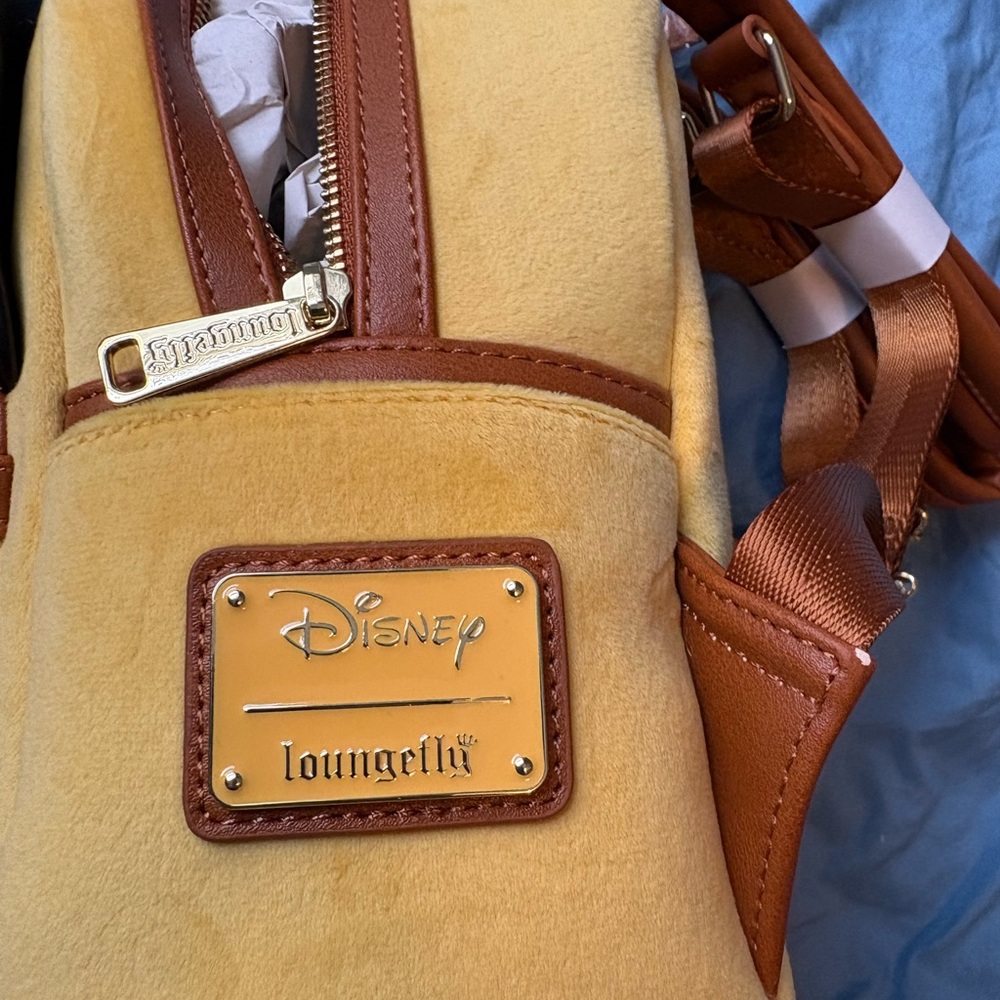 Disney Loungefly Yellow and Brown Backpack - never been used - Picture 6 of 8